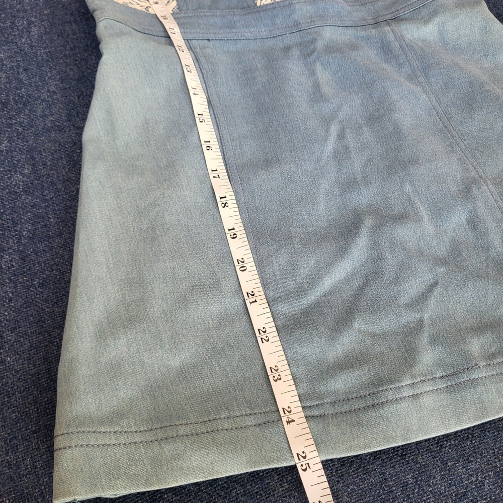 Fumblin Foe Light Blue Denim Lace Bustier Mini Dress Sweetheart Medium NWT - Picture 9 of 9